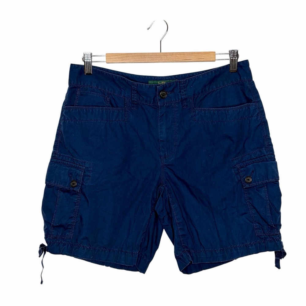 Ralph Lauren Drawstring Cargo Shorts Blue Womens Size 6 Fisherman Nautical